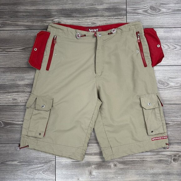 Crazy Vintage Y2K Snake Eyes Baggy Cargo Shorts - Picture 5 of 6